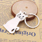 Keychain - Cat Keychain - Cute Keychain - Perfect Gift for Lovers, Friends and Best Friend - Silver