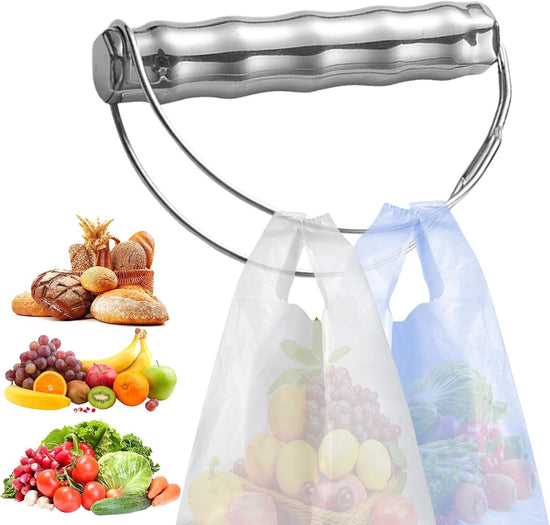 Shopping Bag Handles - Labor-Saving Tools - Supports up to 23kg - Made of Stainless Steel - Reusable - Suitable for supermarkets, home, travel, market, laundry and camping
