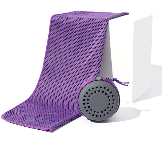 Cooling Towel for Summer & Sports - Quick-Drying & Cooling - Quick-Drying Towels - Cooling Towels for Running - With Storage Box - 30x80 cm (Adult Size) Purple