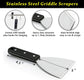 Spatulas - Pan Scrapers 2-Piece Set - For Food Processing and Cleaning - Perfect for Teppanyaki Flat Top Grills Indoor and Outdoor