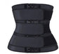 Women Sweat Reducer Training Belt - Sweatband - Waist Trainer - Slimming Belly Band - 3-Row Closure & Breathable Material - Extended Sizes (S to 6XL) - Black,S