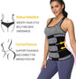 Women Sweat Reducer Training Belt - Sweatband - Waist Trainer - Slimming Belly Band - 3-Row Closure & Breathable Material - Extended Sizes (S to 6XL) - Black,S