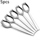 5-piece stainless steel cutlery set - fork and spoon - soup, salad and noodle spoons and forks