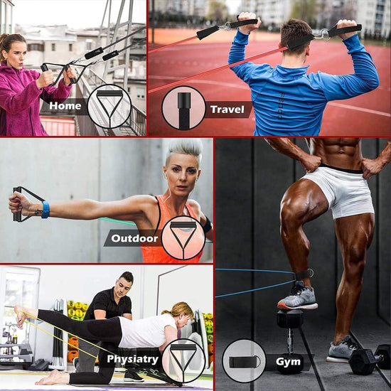 Resistance Bands - Exercise Bands - Training Bands - Resistance Bands with Handles for Men and Women - Exercise Bands for Fitness and Strength Training at Home