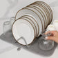 Folding Coasters - Kitchen Placemats - Draining Mats - Storage Racks - Suitable for Kitchens (Grey)