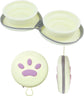 Dog Food Bowl - Foldable Dog Food Bowl - Outdoor Pet Food Bowl - 2-in-1 Dog Food Bowl - with Zippered Storage Bag and Carabiner - Suitable for Travel, Hiking, Camping and Other Activities (Beige)