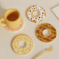 Coasters - Non-slip coasters - heat insulating coasters - Set of 4 - Donut-shaped - Anti-burn and anti-slip - Nice decoration for your home and dining table