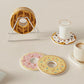 Coasters - Non-slip coasters - heat insulating coasters - Set of 4 - Donut-shaped - Anti-burn and anti-slip - Nice decoration for your home and dining table