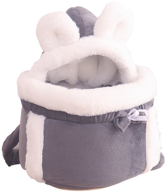 Cat Bed - Backpack for Pet Travel - Can be used as a cat basket indoors - Side pockets to keep your hands warm - Wide shoulder straps - Best choice for traveling with small pets (Gray, Size L: 33*25*27)