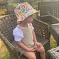 Baby Hat - Reversible Summer Hat - Summer Hat with Embroidered Letters - Size 50
