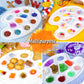 Two-piece oval paint palette - plastic paint tray - palette with thumb hole - suitable for adults and children - perfect for painting or DIY craft lessons - white