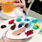 Two-piece oval paint palette - plastic paint tray - palette with thumb hole - suitable for adults and children - perfect for painting or DIY craft lessons - white