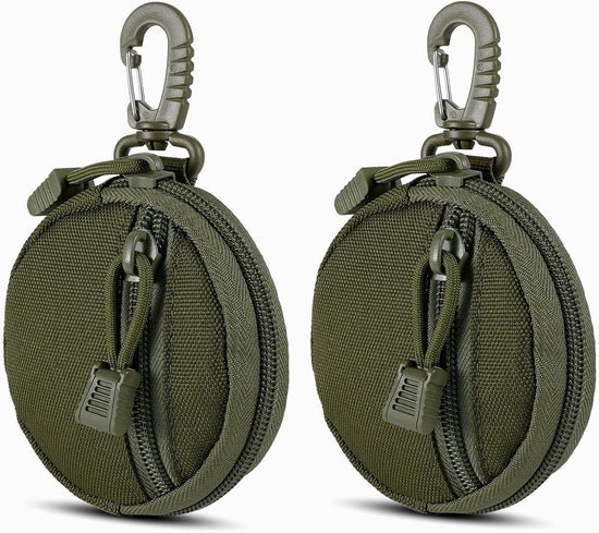 Storage Bag - Accessory Organizer - Compact Wallet for Daily Use - Suitable for Travel, Sports, Running, Camping and Other Indoor and Outdoor Activities - Set of 2 (Green)