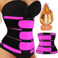 Women Sweat Reducer Training Belt - Sweatband - Waist Trainer - Slimming Belly Band - 3-Row Closure & Breathable Material - Extended Sizes (S to 6XL) - Red, 4XL