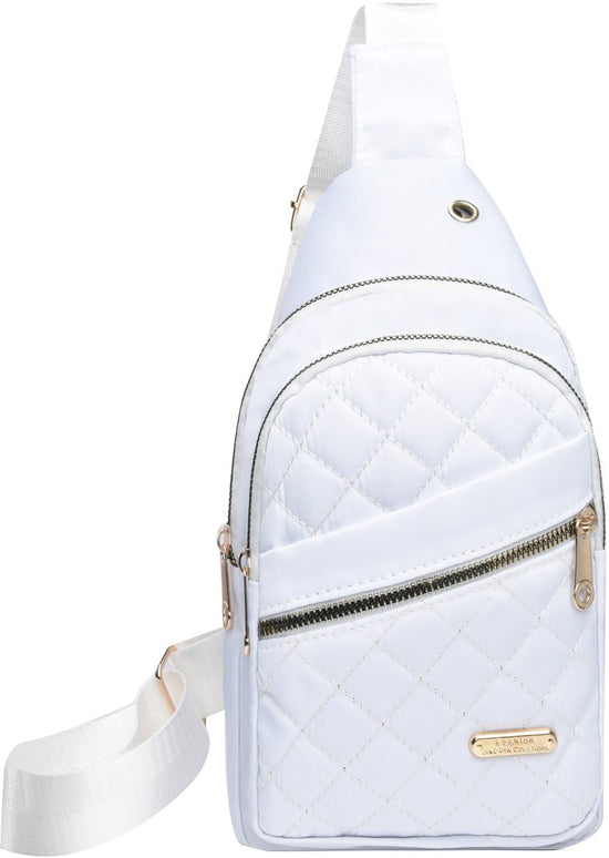 Unisex Shoulder Bag - 5 Storage Pockets & Cable Grommet - Women&