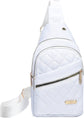 Unisex Shoulder Bag - 5 Storage Pockets & Cable Grommet - Women&