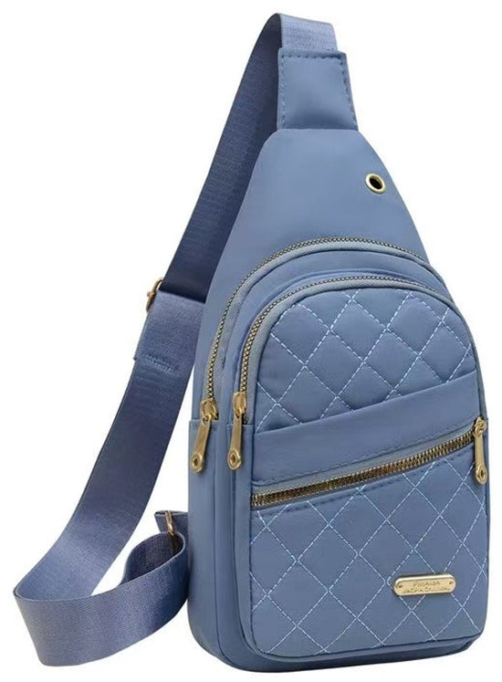 Unisex Shoulder Bag - 5 Storage Pockets & Cable Grommet - Women&