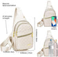 Unisex Shoulder Bag - 5 Storage Pockets & Cable Grommet - Women&