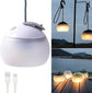 Night Light - Outdoor Camping Lamp - Atmospheric Decorative Lighting - Round Camping Lamp - 3 Brightness Levels - Hook Mount - Suitable for emergencies, tents, fishing, and other occasions. (White)