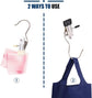 Clothes Pegs - Hangers with Clips - Stainless Steel Trouser Clips with Anti-Slip - Clothes Hooks - Hat Clips - Sock Clips - For Skirts, Trousers & Scarves (Pink, Pack of 10)