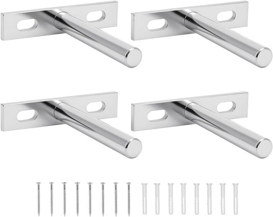 Floating Shelf Brackets - Pack of 4 - Shelf Brackets - 75mm (3 inch) Heavy-Duty Concealed Shelf Brackets - Includes Mounting Screws - For supporting wall display cases and furniture shelves