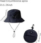 Hat - Sun Hat - Outdoor Jungle Hat - Foldable Bucket Hat - Rain Hat - Unisex - With Removable Chin Strap - 2-Piece (Black + Khaki)