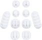 10-Piece Desk Cable Management Set - Multifunctional Cable Clamps - Desk Cable Organizer for TV, PC, Laptop, Home Office - (White)