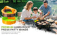 3-in-1 Hamburger and Hamburger Press - Hamburger Mold - Non-stick, durable patty maker for stuffed burgers and sliders - Easy to clean - Orange