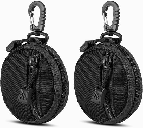 Storage Bag - Accessory Organizer - Compact Wallet for Daily Use - Suitable for Travel, Sports, Running, Camping and Other Indoor and Outdoor Activities - Set of 2 (Black)
