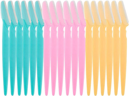 Eyebrow Shaping Tools - Eyebrow Shavers - Safe Facial Hair Removal with Razor and Trimmer - 18 Items