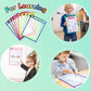 Erasable and Writable Folders - Pack of 30 | Includes 30 water-based whiteboard markers and 1 eraser - Transparent plastic folders/protective sleeves - Drawing and tracing bags for young children - Erasable and writable - Random colors