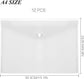 Waterproof folder - Plastic envelope - 12-pack - Transparent A4 letterhead size - with snap closure - Suitable for schools and offices.