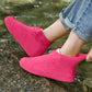 Overshoes - 1 Pair - Waterproof Silicone Overshoes - Reusable, Non-slip, Suitable for Outdoor Activities (Pink - Size L)
