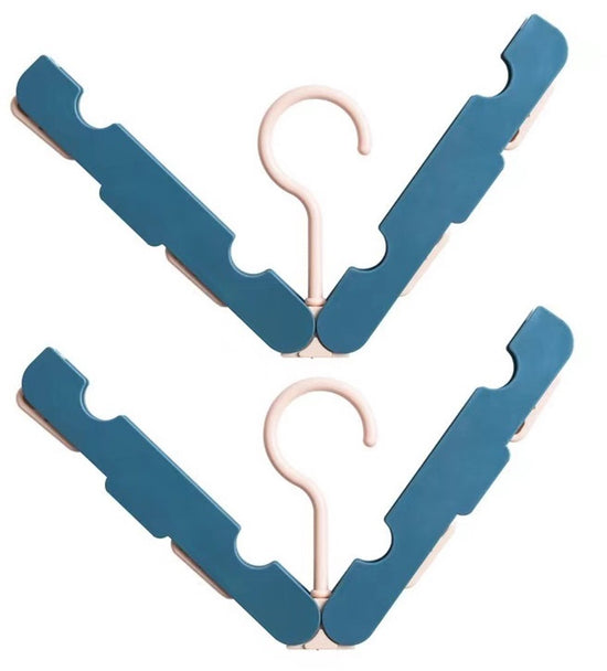 Folding Clothes Rack (Two-Piece Pack) - Hanging Clothes Rack - Portable Folding Hanger with Hook - Ideal for Travel, Campers, Travelers and Small Spaces - Dark Green