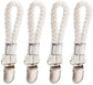 Set of 4 - Woven Cotton Ring, Metal Towel Clips - Hanging Ring and Storage Clips - Suitable for Home, Bedroom and Bathroom - Multifunctional