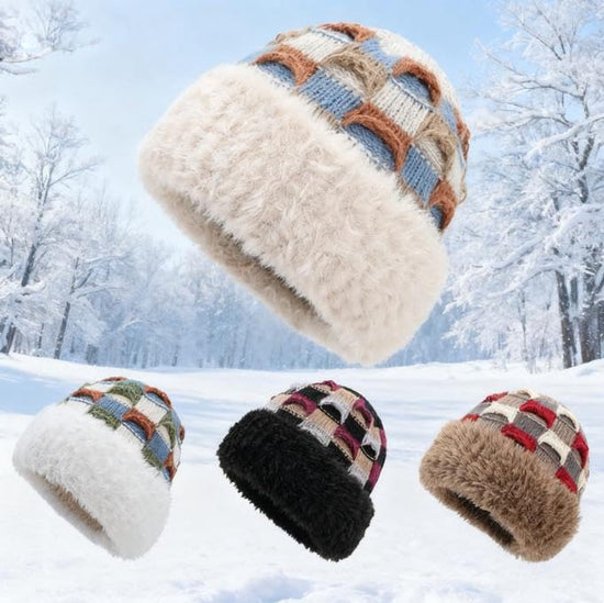 Winter Warm Knitted Hat - With Fleece Lining - Unisex - Suitable for Cold Weather（Beige）