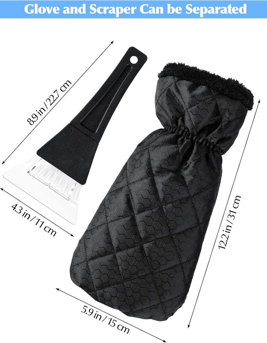 Snow Removal Tools - Snow Shovel - Windshield Ice Scraper - Antifreeze Gloves for Easily Removing Frost and Ice from the Windshield - Snow Scraper - Ultra-Light Tool for Defrosting Car Windows