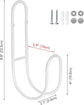 Garden Hose Hanging System - Wall Mount for Neat Storage - Stainless Steel Frame - White