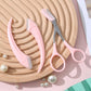 Eyebrow Trimmer - Eyebrow Trimmer for Women - Pink Eyebrow Trimming Set - Scissors with Comb - Safety Razor - Suitable for Daytime Skin Care