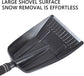 Folding Snow Shovel - Large Capacity | Lightweight & Portable - Wide Snow Clearing Range with Ergonomic D-Shaped Handle and Aluminum Blade - Snow Shovel for Outdoors, Cars, Gardens, Camping, Driveways（Black）