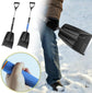 Folding Snow Shovel - Large Capacity | Lightweight & Portable - Wide Snow Clearing Range with Ergonomic D-Shaped Handle and Aluminum Blade - Snow Shovel for Outdoor, Car, Garden, Camping, Driveway（Blue）
