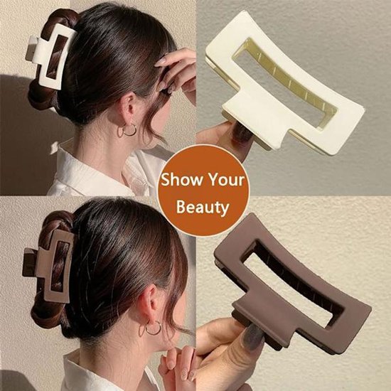 Thick Hair Clips - Large Hair Clips - Rectangular Thick Hair Clips - Non-Slip Thick Hair Clips for Adults - For Girls with Thick Hair - 8 Pieces