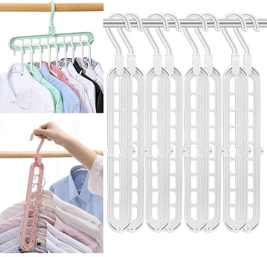Clothes hanger - set of 8 - multifunctional, space-saving smart hanger - 9 positions