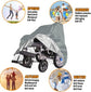 Waterproof Wheelchair Cover - Oxford Fabric Wheelchair Cover, Mobile Vehicle Cover, Wheelchair Storage Protector - UV Protection, Dust Protection, Outdoor Rain Cover - Gray - 115x75x130cm