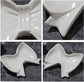 Bow Soap Dish - Ceramic Soap Organizer with Pink Bow - Bathroom Decor, Sponge Holder for Sink, Jewelry Storage Box, Bathroom Accessories for Countertop (White)