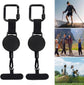 Extendable anti-theft phone buckle - 2-piece - Phone cord with carabiner - Suitable for travel and hiking - Phone accessories - Black