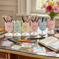Tulip-shaped pen holder - pen rack - creative desk decoration - refined (Blue)