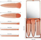 5-Piece Mini Makeup Brush Set with Mirror – Compact Travel Makeup Brushes for Foundation, Powder, Blush & Eyeshadow (Pink)