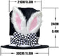 Easter Bunny Top Hat – White Rabbit & Black Plush Hat – Costume accessory for Easter, Halloween and theme parties