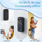 Wireless Doorbell with Camera - 1080P Image & 4.5 Inch Screen - No WiFi Required - Range Up to 120m - Night Vision
